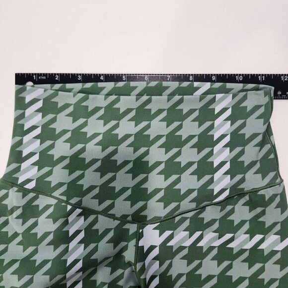 Offline By Aerie Real Me Xtra 7/8 Leggings M Green Houndstooth High Waist - Picture 4 of 12